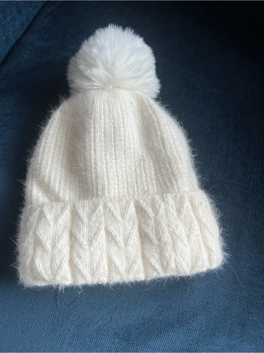 Cozy Cream Pom Pom Knit Beanie